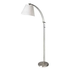1LT Incan Adjustable Floor Lamp, SC, WH Shade