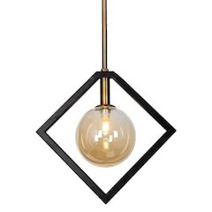 1LT Halogen Pendant MB & VB, Champagne Glass