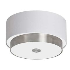 14"Flush-Mount,White Linen Shd