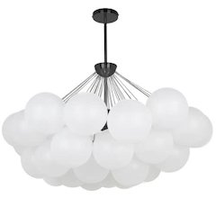 8LT Chandelier,  MB, FR Glass