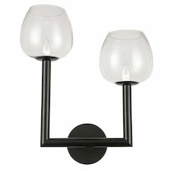 2LT Incandescent Wall Sconce,  MB, CLR Glass