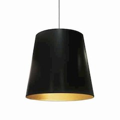 1LT Oversized Drum Pendant,Large - Blk/Gld