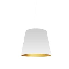 1LT Oversized Drum Pendant,Small - Wht/Gld