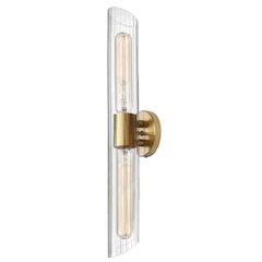 2LT Vanity, AGB, Clear Fluted Glass