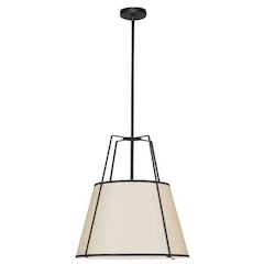 3LT Trapezoid Pendant Black/CRM Shade, 790 Diff