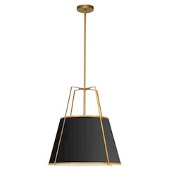 3LT Trapezoid Pendant GLD/BK Shade,790Diff