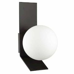 1LT Halogen Wall Sconce, MB, Opal White Glass
