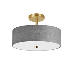 3LT Incandescent Semi-Flush AGB, Grey Shade