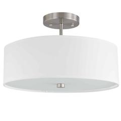 3LT Incandescent Semi-Flush SC, White Shade