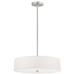4LT Incandescent Pendant SC, White Shade