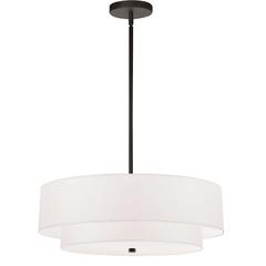 4LT Incand 2 Tier Pendant, MB, WH Shade