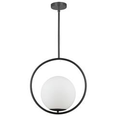 1LT Incandescent Pendant, MB, WH Opal Glass