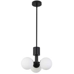 3LT Halogen Pendant, MB, WH Opal Glass