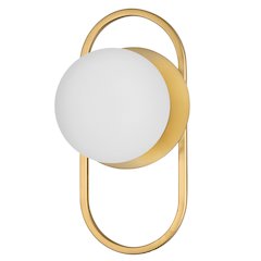 1 Light Aged Brass Wall Sconce w/ Opal Glass