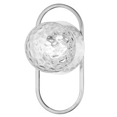 1 Light Polished Chrome Wall Sconce w/ Clear Hammered Glass