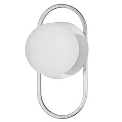 1 Light Polished Chrome Wall Sconce w/ Opal Glass