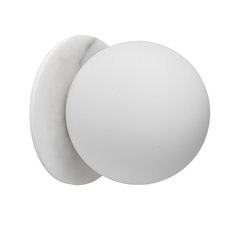 1 Light Matte White Wall Sconce w/ Faux Alabaster and Opal Glas
