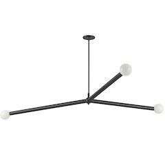 3 Light Incandescent Pendant Matte Black