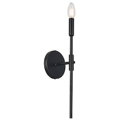 1 Light Incandescent Wall Satin Chrome Matte Black
