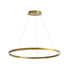 63W Colour Changing Temperature Chandelier, Aged Brass