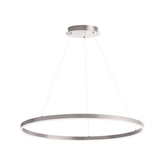63W Colour Changing Temperature Chandelier, Silver with White Acrylic Diffuser