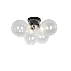 3LT Halogen Flush Mount, MB, Clear Glass