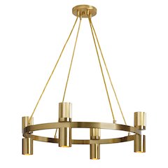 8 Light Chandelier in Aged Brass