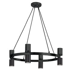 8 Light Chandelier in Matte Black