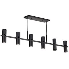 12 Light Horizontal Chandelier in Matte Black