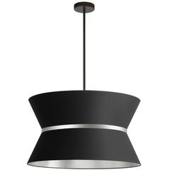 4LT Incan Chandelier, MB, SLV ring, BK/SLV Shade