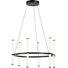 36W Chandelier, MB, WH Acrylic Diffuser