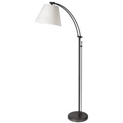 1LT Incan Adjustable Floor Lamp, MB, WH Shade