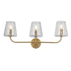 3LT Incandescent Vanity, AGB, CLR Hammered Glass