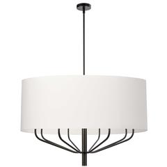 8LT Incandescent Chandelier, MB, WH Shade