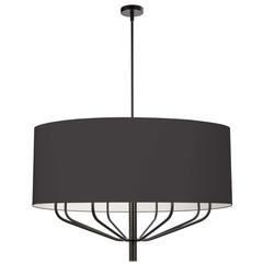8LT Incandescent Chandelier, MB, WH Shade