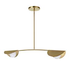 2 LT Halogen Horiz Pendant, AGB, WH Glass
