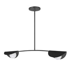 2 LT Halogen Horiz Pendant, MB, WH Glass