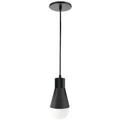 1 Light Incandescent Pendant Matte Black