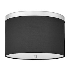 2 Light Flush Mount Polished Chrome with Black Shade