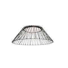 25W Matte Black Flush Mount w/ Black Strip Shade