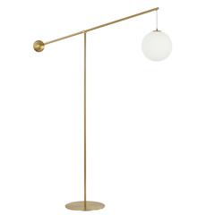 1 LT Incandescent Floor Lamp, AGB, Opal Glass
