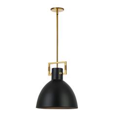 1LT Incandescent Pendant, AGB, MB Metal Shade