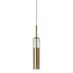 6W Pendant, Aged Brass Finish, CLR Glass