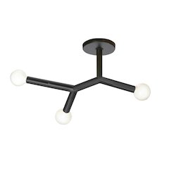 3 Light Semi-Flush in Matte Black