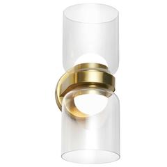 20W Wall Sconce, AGB, CLR Glass