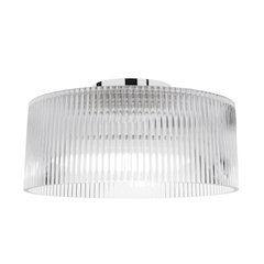 1 Light Flush Mount in Polished Chrome w/ Fluted Glass