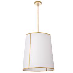 3LT Notched Pendant GLD, WH Shade & Diff