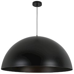 1 Light Incandescent Pendant, Matte Black