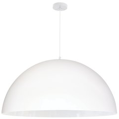 1 Light Incandescent Large Dome Pendant, Matte White
