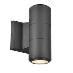 2 Light Matte Black Outdoor Wall Sconce